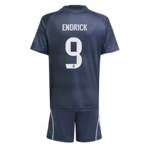 Real Madrid Endrick #9 Udebanetrøje Børn 2025-26 Kortærmet (+ Korte bukser)